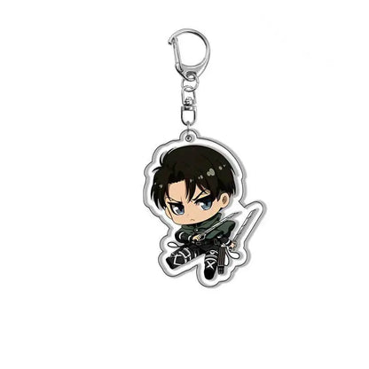 Attack on Titan Keychain Eren Yeager Mikasa Ackerman Acrylic Double Sided Keychain Anime Merchandise Gift for Fans Collectible