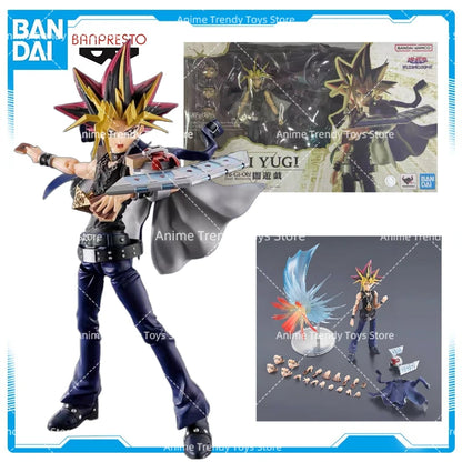 Original BANDAI S.H.Figuarts Yami Yugi Yu-Gi-Oh! Duel Monsters Action Toys Model Collection Anime Figurine Gift WY