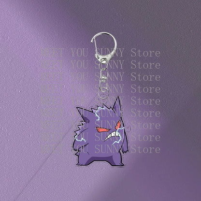 Anime Gengar Acrylic Keychain Pocket Monster Cartoon Kawaii Figure Creative Backpack Charm Pendant Toy Students Accessories Gift