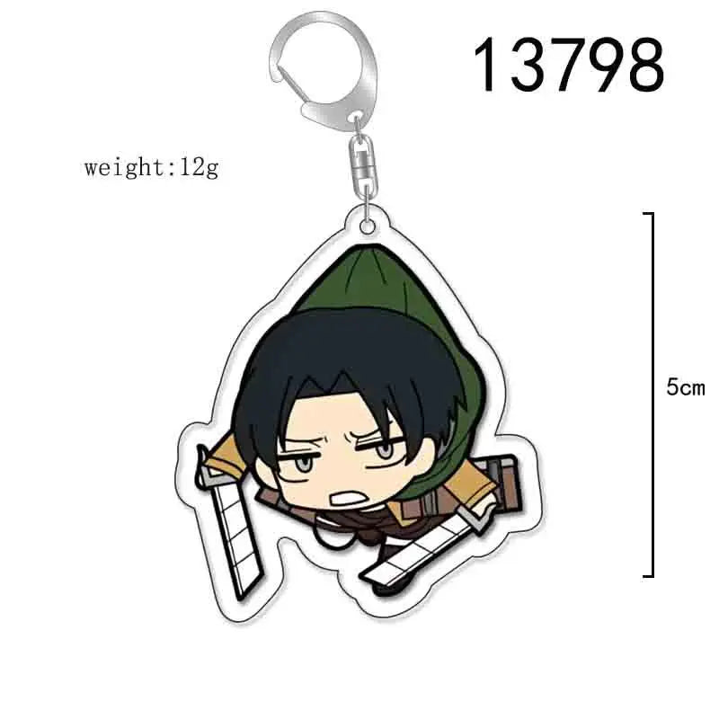 Attack On Titan Anime Peripheral Acrylic Figure Display Keychain Pendant Eren Mikasa Levi Creative Decorative Gift Accessories