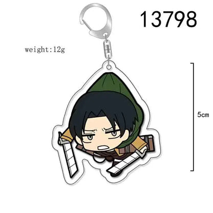 Attack On Titan Anime Peripheral Acrylic Figure Display Keychain Pendant Eren Mikasa Levi Creative Decorative Gift Accessories