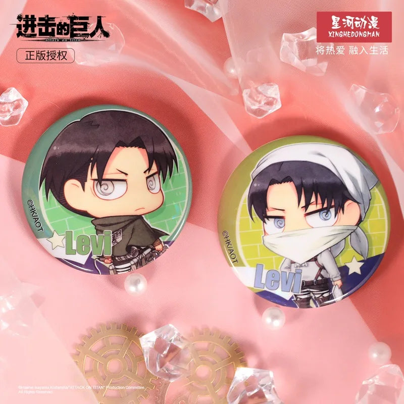 Attack on Titan Eren Jager Armin Arlert Rival Ackerman Hanji Zoe China Official Authorization Qver. Character Badge