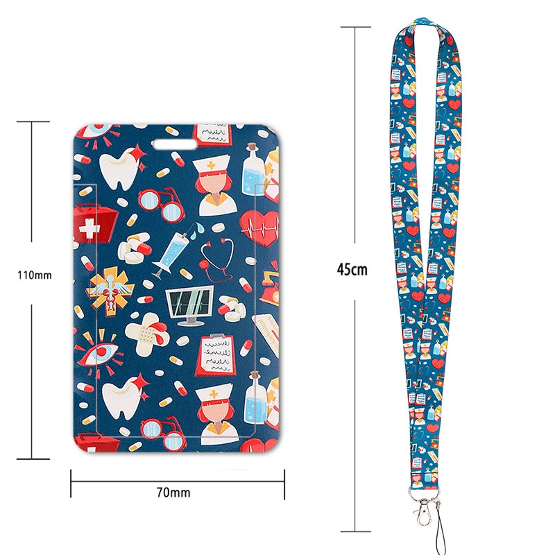 100 Styles Anatomy Credential Holder Keychains Neck Lanyard Pass Card Anime Credit Card Holder Keychain Straps Wholesale