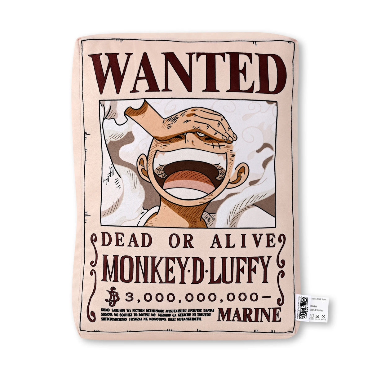 1pc Official One Piece Wanted Poster Cushion Pillow, Double-Sided Anime Throw Pillow Home Sofa Office Bedroom Collection Gift.