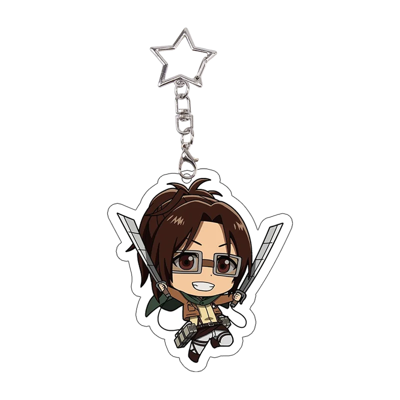 26pcs Attack on Titan Acrylic Keychain Mikasa Annie Levi Chibi Keyring Key Accessories Pendant Collect Reiner Birthday Gift
