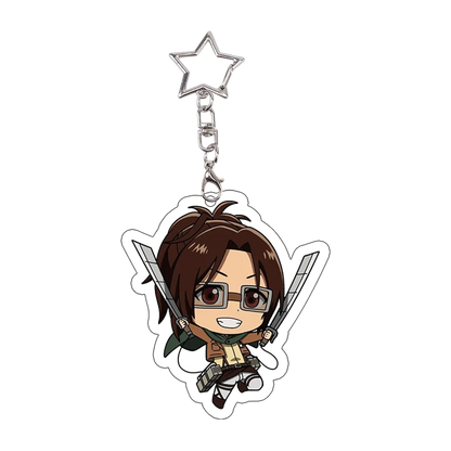 26pcs Attack on Titan Acrylic Keychain Mikasa Annie Levi Chibi Keyring Key Accessories Pendant Collect Reiner Birthday Gift