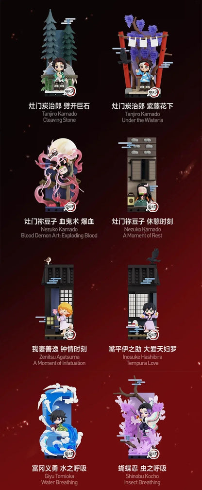 POP MART DEMON SLAYER Unwavering Resolve Arc Series Block Flgures Genuine Blind Box Doll Mystery Box Original Toys Gift