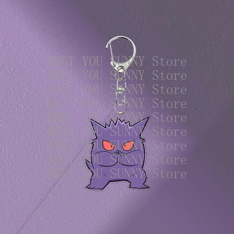 Anime Gengar Acrylic Keychain Pocket Monster Cartoon Kawaii Figure Creative Backpack Charm Pendant Toy Students Accessories Gift