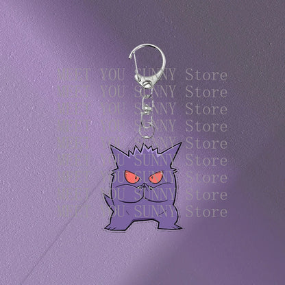 Anime Gengar Acrylic Keychain Pocket Monster Cartoon Kawaii Figure Creative Backpack Charm Pendant Toy Students Accessories Gift