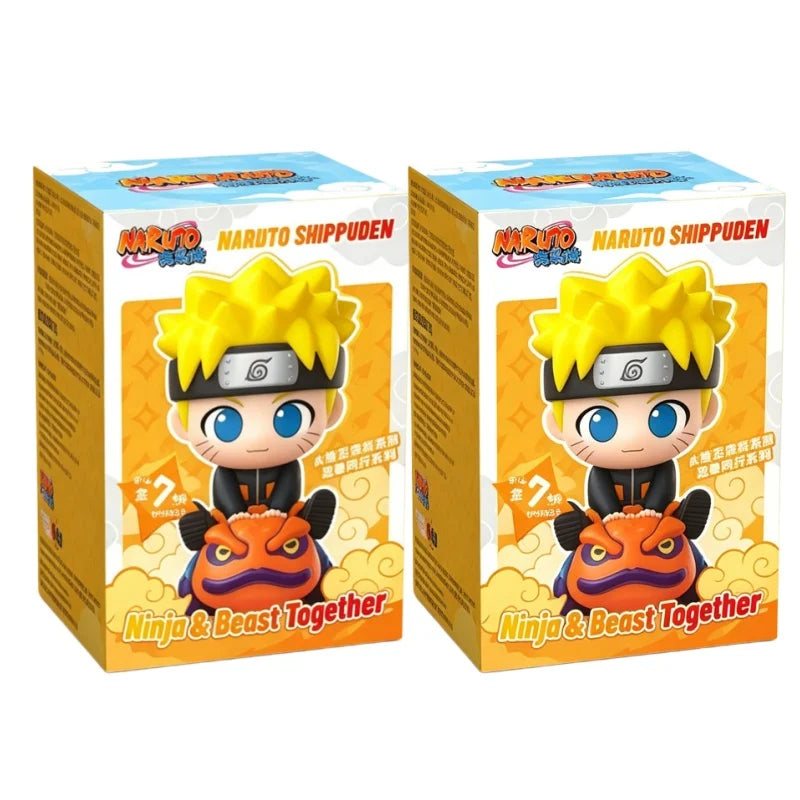 Naruto Shippuden Ninja&Beast Together Blind Box Cute Anime Uchiha Sasuke Kakashi Mini Figurine Collection Toys