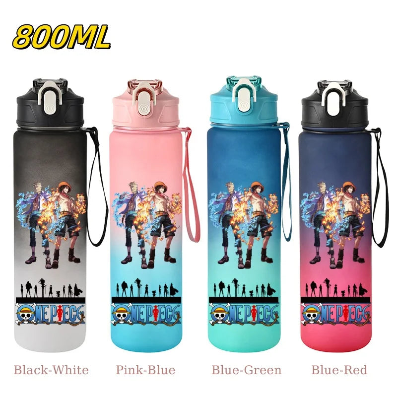 800ML ONE PIECE Monkey D. Luffy Nico Robin Anime Straw Sport Water Bottle for Easy Carry Ideal for Fitness Sports Outdoor