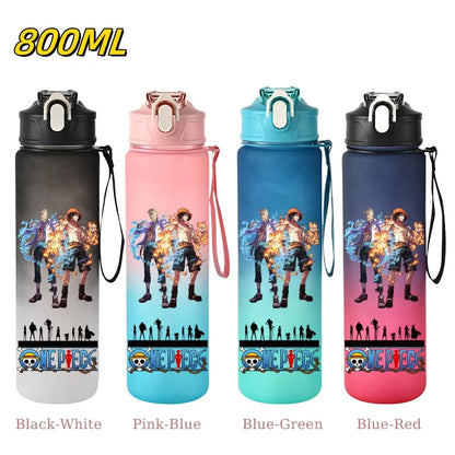 800ML ONE PIECE Monkey D. Luffy Nico Robin Anime Straw Sport Water Bottle for Easy Carry Ideal for Fitness Sports Outdoor