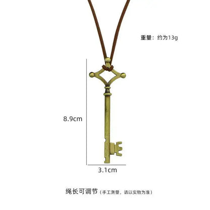 Attack on Titan 1:1 Same Key Necklace Punk Retro Pendant Cartoon Fashion Accessory Cosplay Prop Anime Children's Birthday Gift