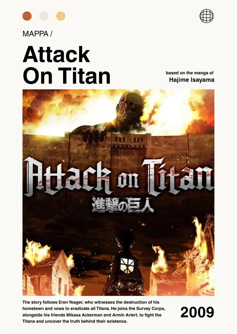 Modern Art Attack on Titan Anime Poster, Anime Lover Gift, Home Living Room/room Decoration Canvas Painting Cuadros
