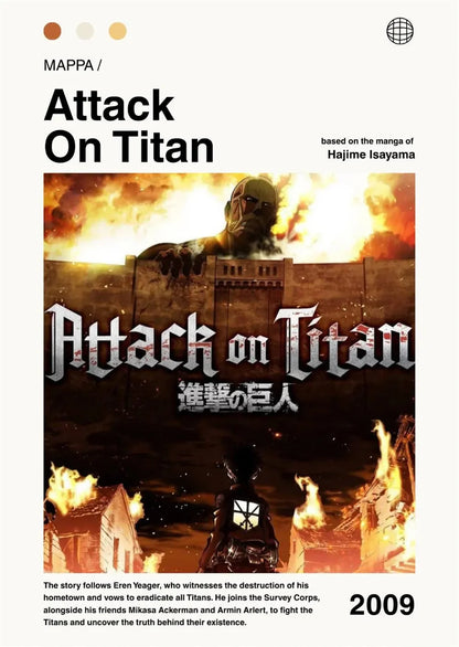 Modern Art Attack on Titan Anime Poster, Anime Lover Gift, Home Living Room/room Decoration Canvas Painting Cuadros