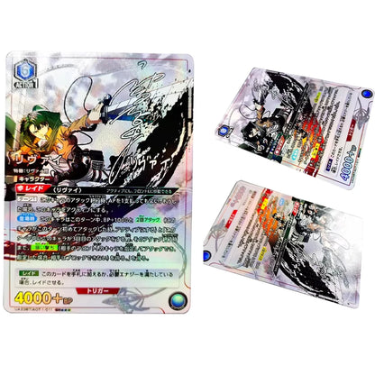 UA UNION ARENA Attack On Titan Levi Ackerman Anime Collection Card Bronzing Signature Card Textured Refractive Flash Child Gifts