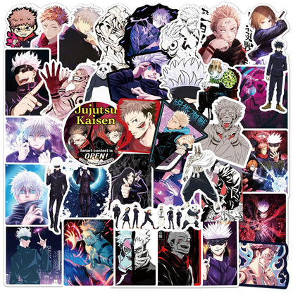 50/100pcs Cartoon Mix Anime Stickers Attack On Titan Jujutsu Kaisen Decals Skateboard Laptop Car Motorcycle Waterproof Sticker