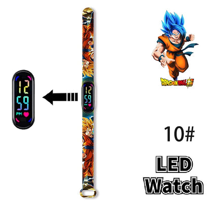Bandai Dragon Ball Z 2 Fashion Cartoon Action Printing Anime LED Type Watches Kids Watch Birthday Gifts Toys