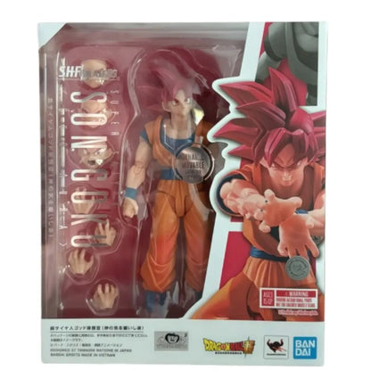 100% Original Bandai SHFiguarts Dragon Ball Super Saiyan Dios Son Goku 3.0 Action Figure Collect Decorative Model Hobby Gift
