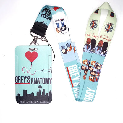 100 Styles Anatomy Credential Holder Keychains Neck Lanyard Pass Card Anime Credit Card Holder Keychain Straps Wholesale