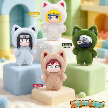 New TOPTOY Eaki Naruto V3 Kitten Land Series Blind Box Pajamars Plush Vinyl Doll Action Figures Neji Hyuga Gaara Surprise Toys