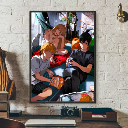 Chainsaw Man Poster Canvas Art