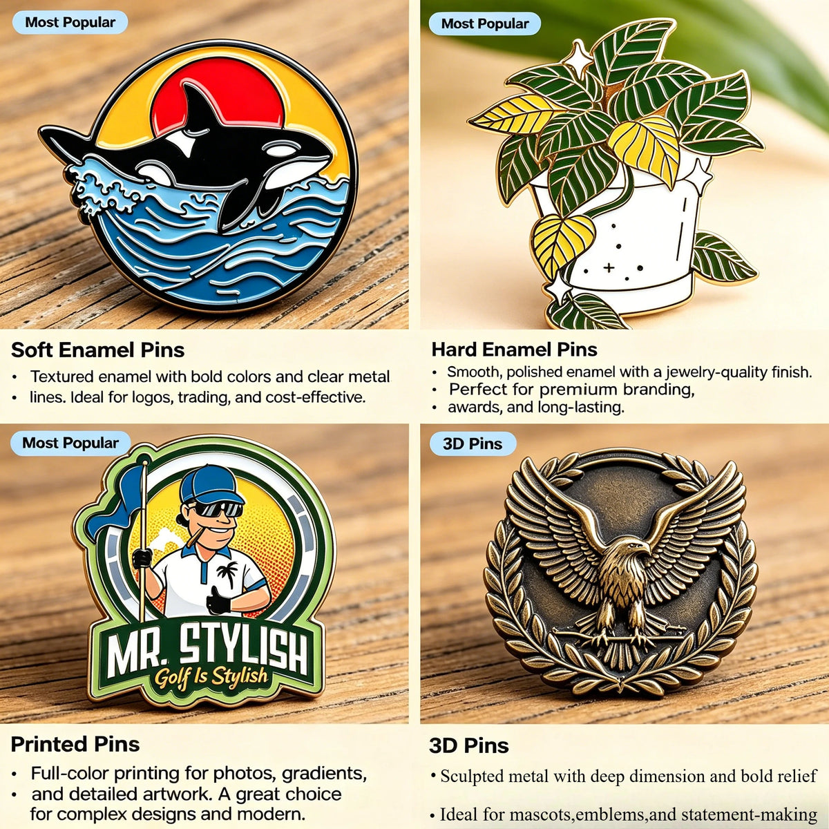 Custom Enamel Pins Personalized Metal Lapel Metal Badge Hard Soft Enamel Pin Wholesale Cute Anime Craft Brooch MOQ 100PCS