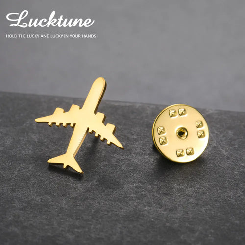 Lucktune Airplane Brooch Airplane Pins for Clothes Stainless Steel Adjustable Aviation Pilot Gift Travel Accessory Pin Aviacion