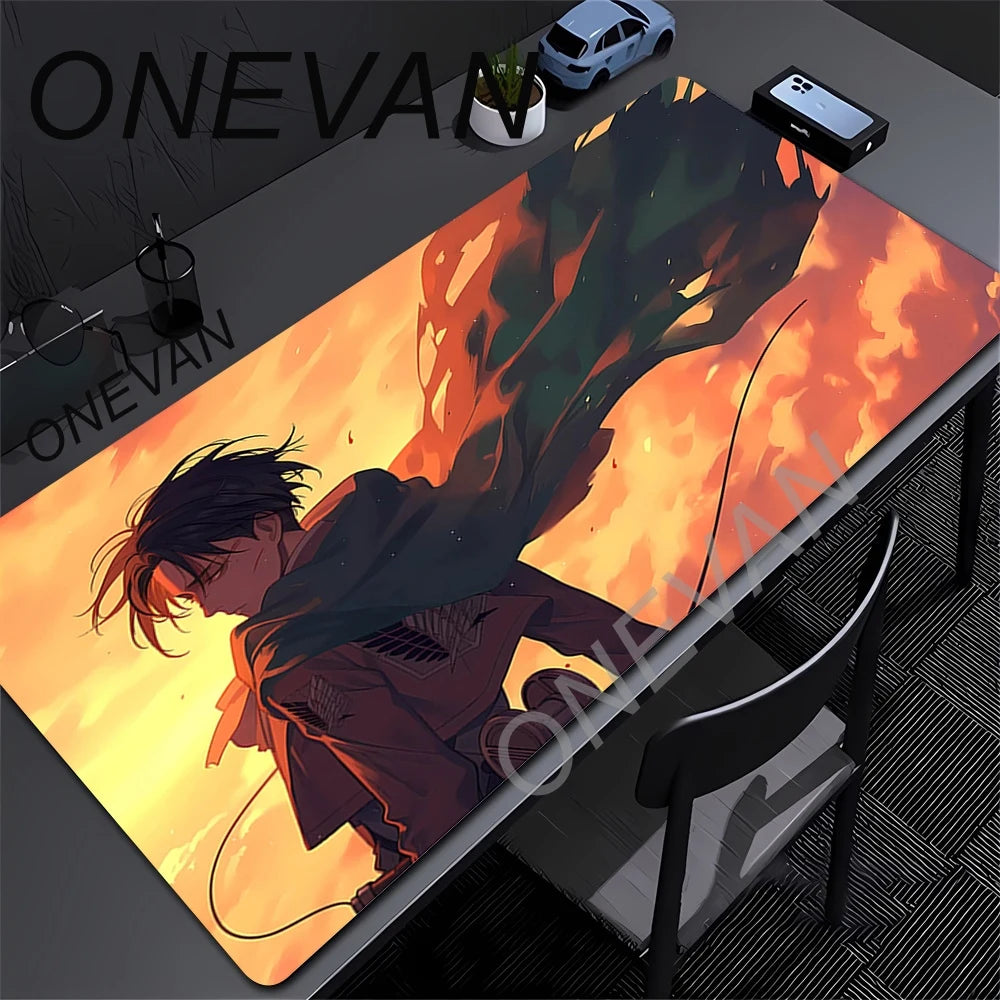 Attack on Titan Anime Large Lock Edge Mouse Pad Computer Mousepad XXL S Gaming Padmouse Gamer Laptop Keyboard Mouse Mats Carpet