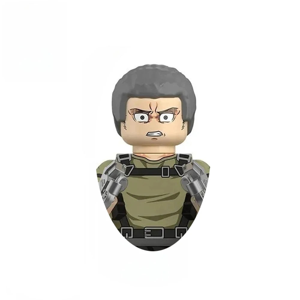 New Attack on Titan Minifigure Keychain Shingeki No Kyojin Eren Levi Mikasa Anime Action Figures Toys for Kids Gift
