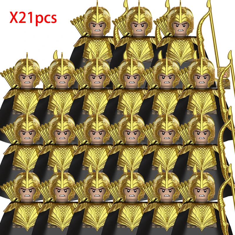 Lord Rings Elves Orcs Army Dwarf Rohan Mini Action Toy Figures Building Blocks Assembly Toys for Kids Birthday Gift