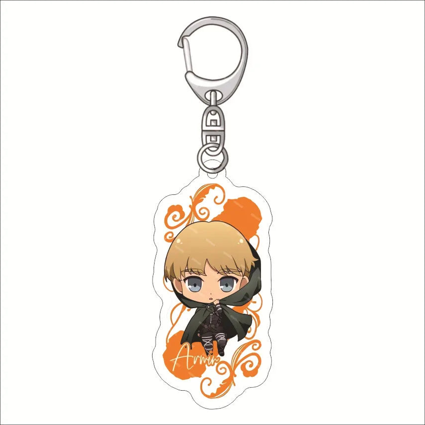 55MM Anime Attack on Titan‌ Acrylic Keychain Eren Jaeger Mikasa Ackerman Armin Arlert Connie Springer Figure Pendant Gifts