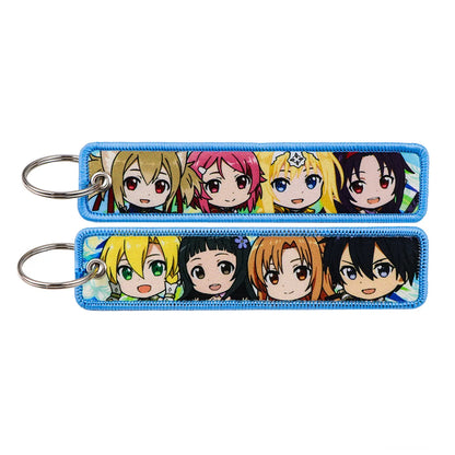 Anime Character Embroidery Keychain