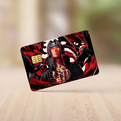 Anime N-NARUTO U-Uchiha I-Itachi Credit Card Stickers Skin For Bank Debit Decorative Protection 4PCS Anti-scratch Waterproof