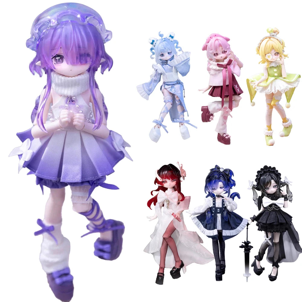 In Stock Minty Ocean Gem Series 1/8bjd Blind Box Movable Joint Doll Mystery Box Kawaii Action Anime Figure surprise Toy Gift