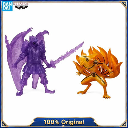100% Original BANDAI BANPRESTO Naruto Shippuden Susanoo Sasuke & Kurama Nine Tails Anime Figure Set Collectible PVC Home Decor