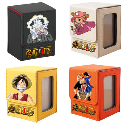 ONE PIECE Luffy Zoro Trading Card Deck Box with Window Cartoon Magnetic Closure Game Card Deck Holder Jewelry Organiser Case