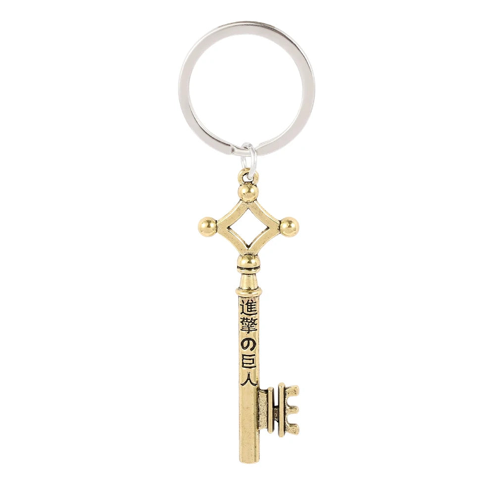 Fashion Vintage Anime chaveiro Cosplay Gifts Attack On Titan Keychain Eren Yeager Shingeki No Kyojin Keyrings Key Chains
