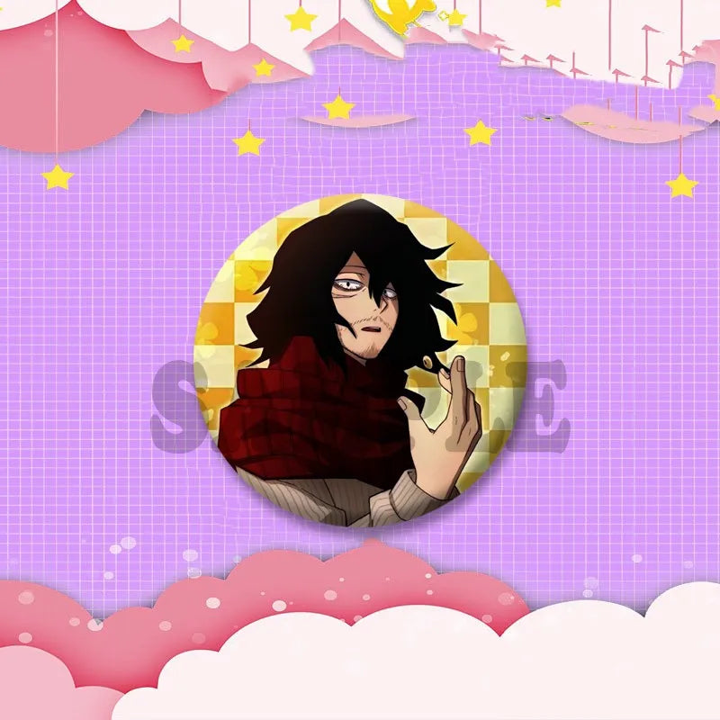 Game Anime Shota Aizawa Cosplay Badge Pin SPTE Plastic Snap-in Brooch