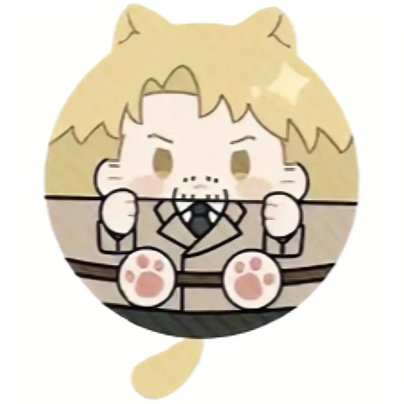 Attack On Titan Vol 2 Cat Ear Squeaky Mochi Anime Plush Pendant Levi Eren Mikasa Hange Erwin Anime Peripheral Bag Ornament Toy
