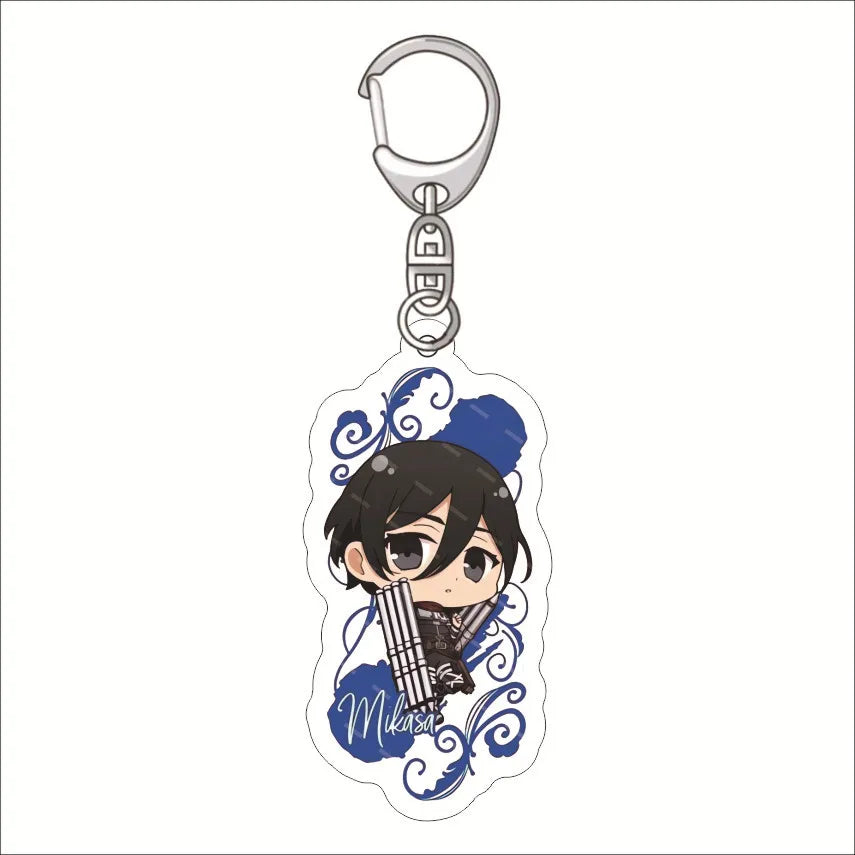 55MM Anime Attack on Titan‌ Acrylic Keychain Eren Jaeger Mikasa Ackerman Armin Arlert Connie Springer Figure Pendant Gifts