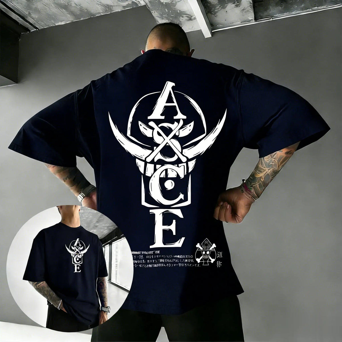 2026 Summer One Piece Portgas D. Ace ASCE Cotton T-Shirt Vintage Skull Print Casual Streetwear for Men Women Teens Anime Fans