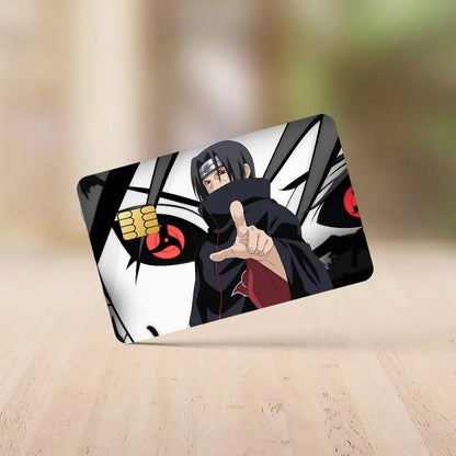 Anime N-NARUTO U-Uchiha I-Itachi Credit Card Stickers Skin For Bank Debit Decorative Protection 4PCS Anti-scratch Waterproof