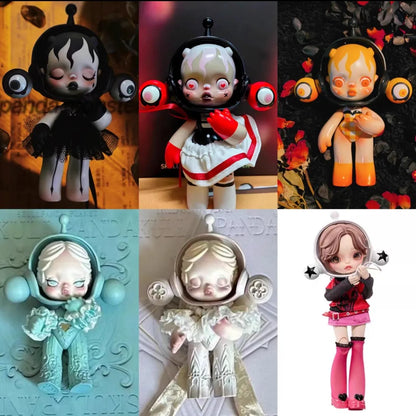 Pop Mart Skullpanda Bjd Nana Figures Baby Series Flower Blooming Figure  Pink Green SP Art Toy Limited Dolls Surprise Toy Gift