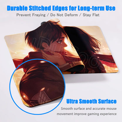New Mousepad Anime Attack on Titan Mouse Pad Gaming Accessories PC Keyboard Large Rubber Non-slip Desk Mat Computer Table Carpet