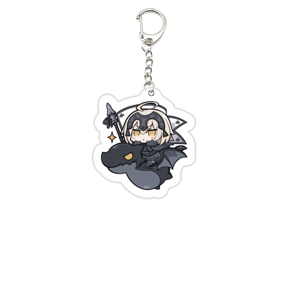 Acrylic Fate Stay Night Keyring Key Chains Cute Artoria Pendragon Saber KeyChain Pendant KeyRing for Accessories Bag Fans Gifts