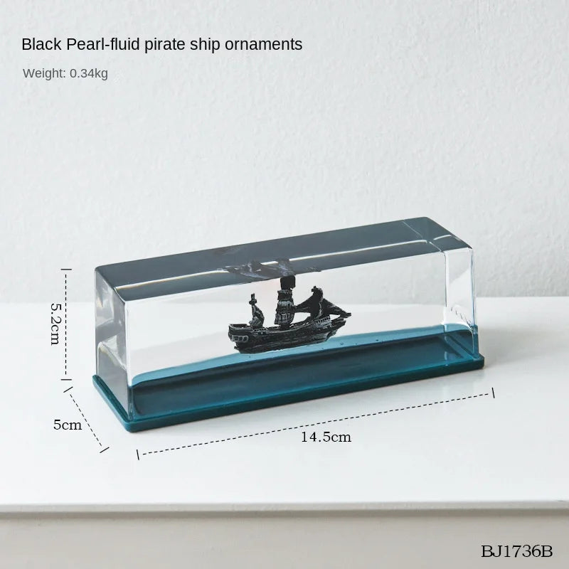 Going Merry One Piece Floating Barcos Fluid Liquid Thousand Sunny Luffy Ship Barcos Floating Boat Desk Decor Decoration Gift