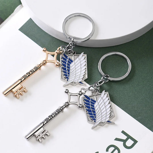 Attack On Titan Wings of Liberty DIY Keychain For Men Women Shingeki No Kyojin Anime Cosplay Key Ring Car Bag Jewelry Collect