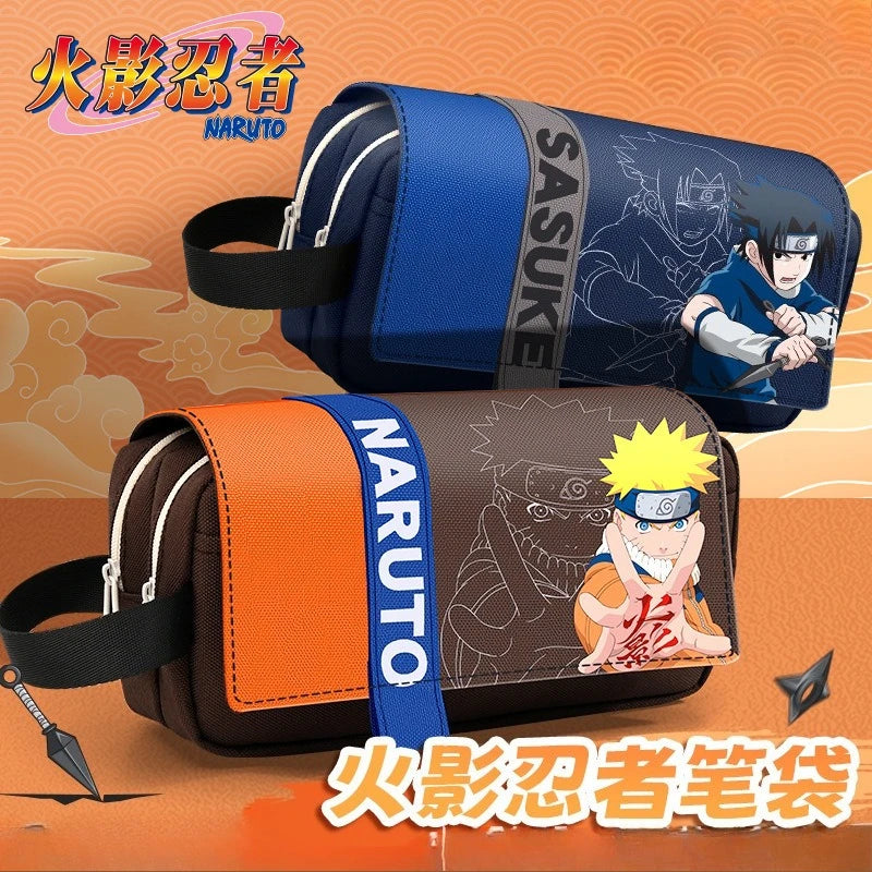 NARUTO Uzumaki Naruto Uchiha Sasuke Uchiha Itachi Anime Merchandise Pencil Case Cartoon Creative Large-Capacity Stationery Bag