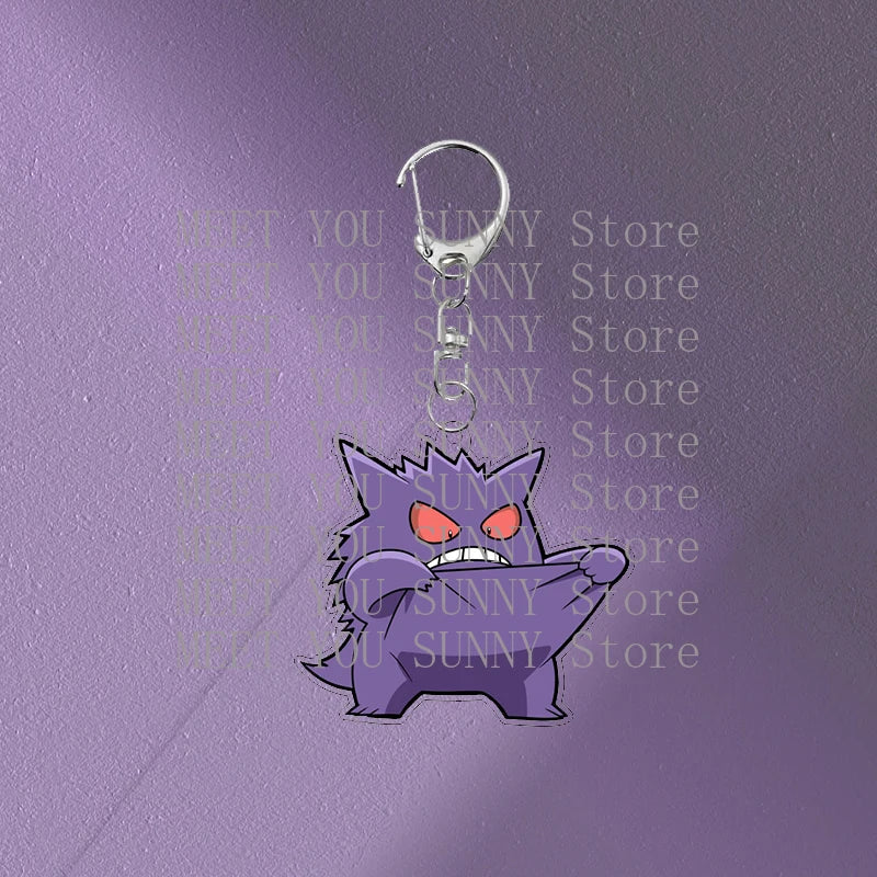 Anime Gengar Acrylic Keychain Pocket Monster Cartoon Kawaii Figure Creative Backpack Charm Pendant Toy Students Accessories Gift